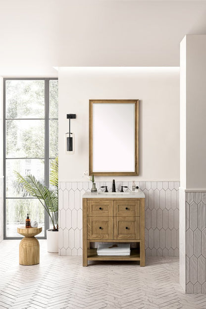 James Martin - Breckenridge 30" Single Vanity, Light Natural Oak, w/ 3 CM Siberian Silestone Top - 330-V30-LNO-3SFR view 4