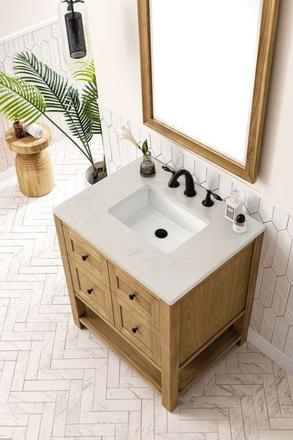 James Martin - Breckenridge 30" Single Vanity, Light Natural Oak, w/ 3 CM Siberian Silestone Top - 330-V30-LNO-3SFR view 8