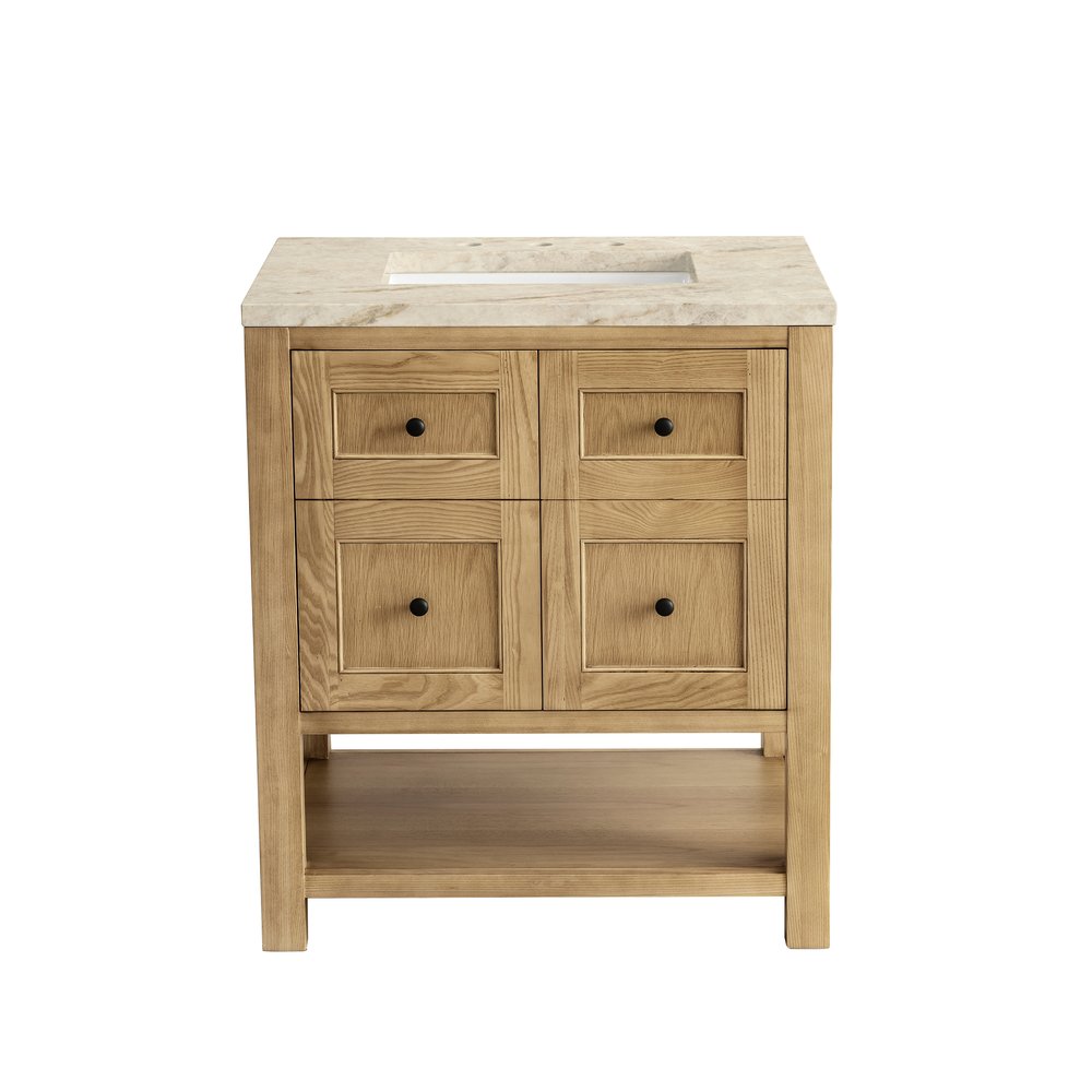 James Martin - Breckenridge 30" Single Vanity, Light Natural Oak, w/ 3 CM Tajnar Eclos Top - 330-V30-LNO-3TJR view 2