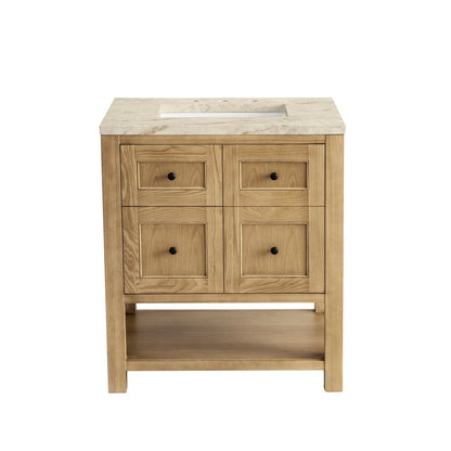James Martin - Breckenridge 30" Single Vanity, Light Natural Oak, w/ 3 CM Tajnar Eclos Top - 330-V30-LNO-3TJR view 2
