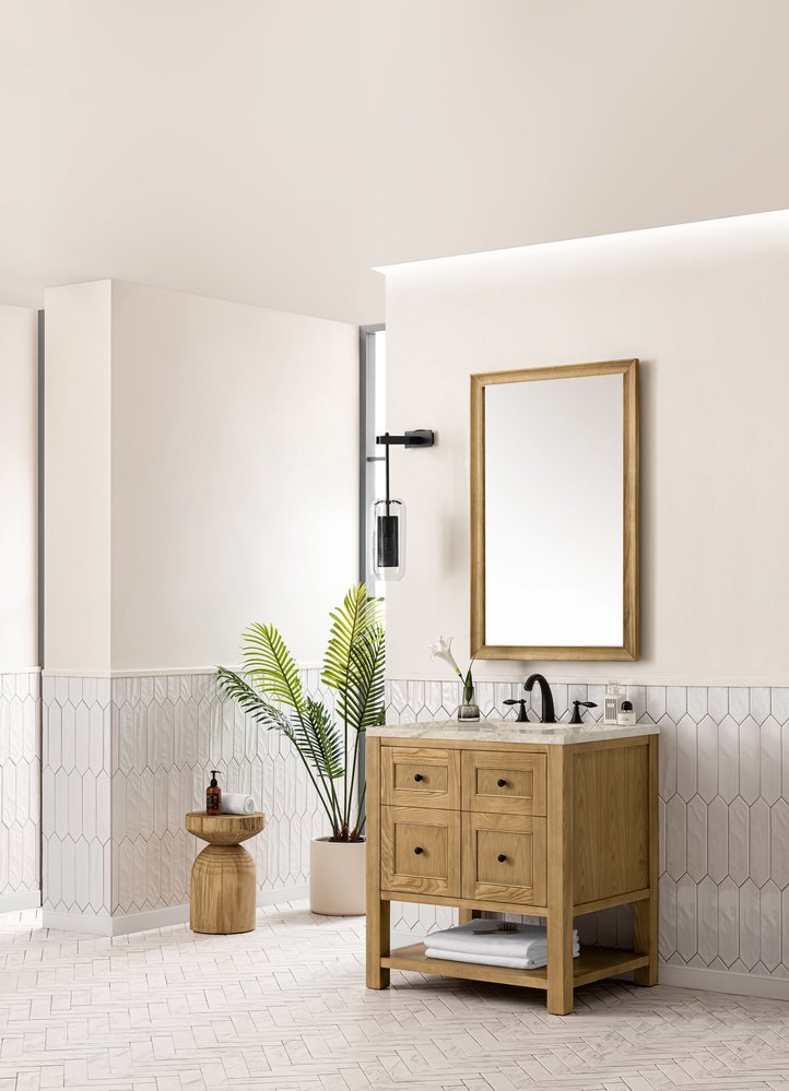 James Martin - Breckenridge 30" Single Vanity, Light Natural Oak, w/ 3 CM Tajnar Eclos Top - 330-V30-LNO-3TJR view 5
