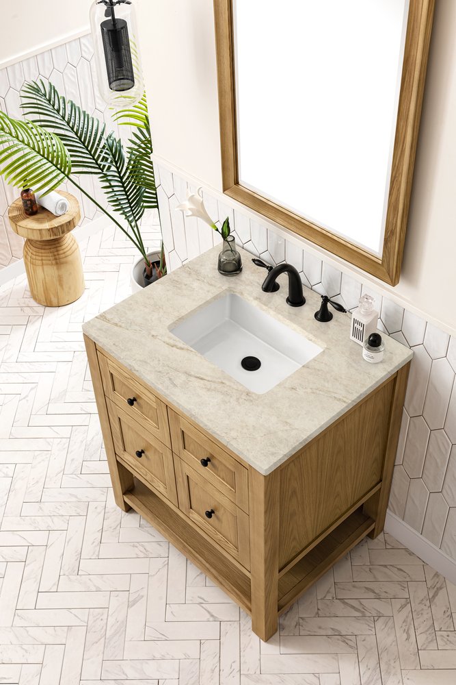 James Martin - Breckenridge 30" Single Vanity, Light Natural Oak, w/ 3 CM Tajnar Eclos Top - 330-V30-LNO-3TJR view 8