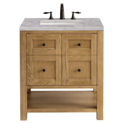James Martin - Breckenridge 30" Single Vanity, Light Natural Oak w/ 3 CM Victorian Silver Top - 330-V30-LNO-3VSL view 1