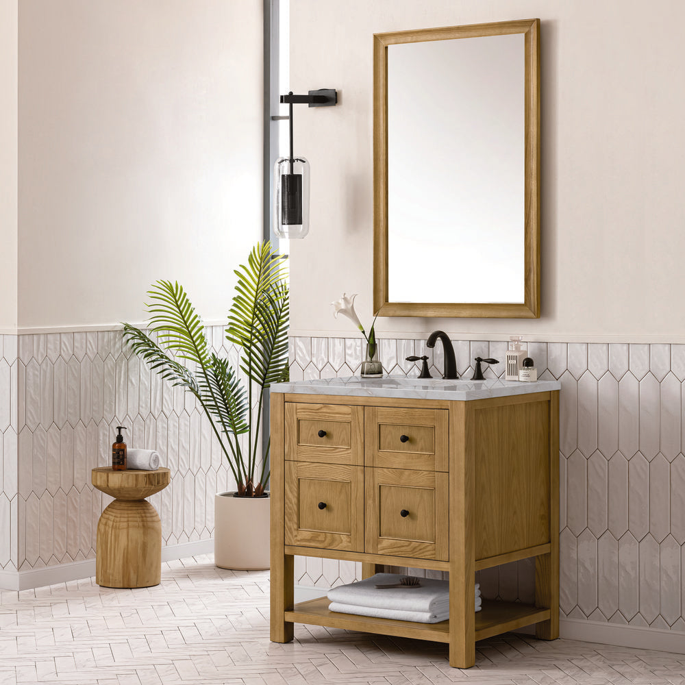 James Martin - Breckenridge 30" Single Vanity, Light Natural Oak w/ 3 CM Victorian Silver Top - 330-V30-LNO-3VSL view 4