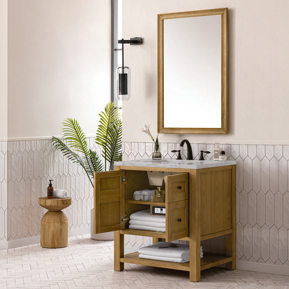James Martin - Breckenridge 30" Single Vanity, Light Natural Oak w/ 3 CM Victorian Silver Top - 330-V30-LNO-3VSL view 5