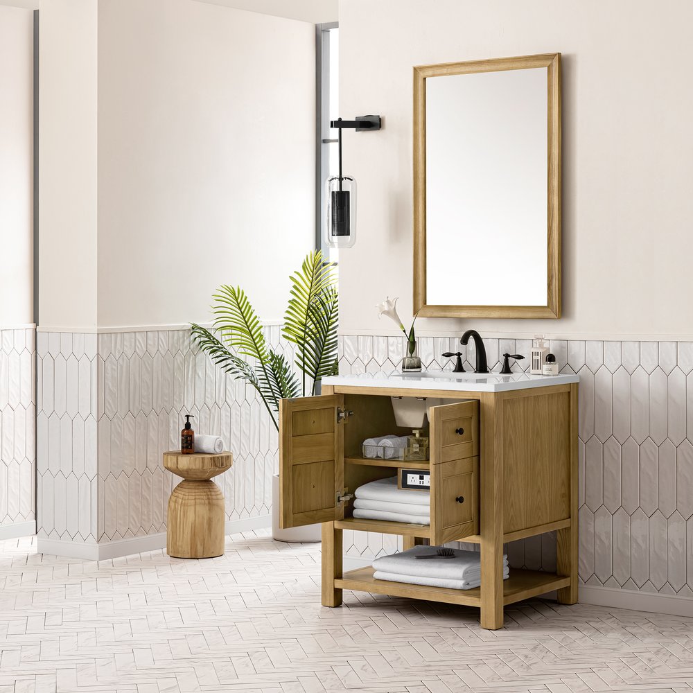 James Martin - Breckenridge 30" Single Vanity, Light Natural Oak w/ 3 CM White Zeus Top - 330-V30-LNO-3WZ view 6
