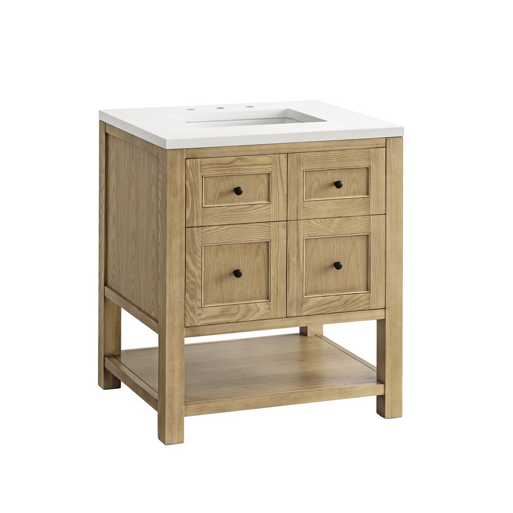 James Martin - Breckenridge 30" Single Vanity, Light Natural Oak w/ 3 CM White Zeus Top - 330-V30-LNO-3WZ view 13