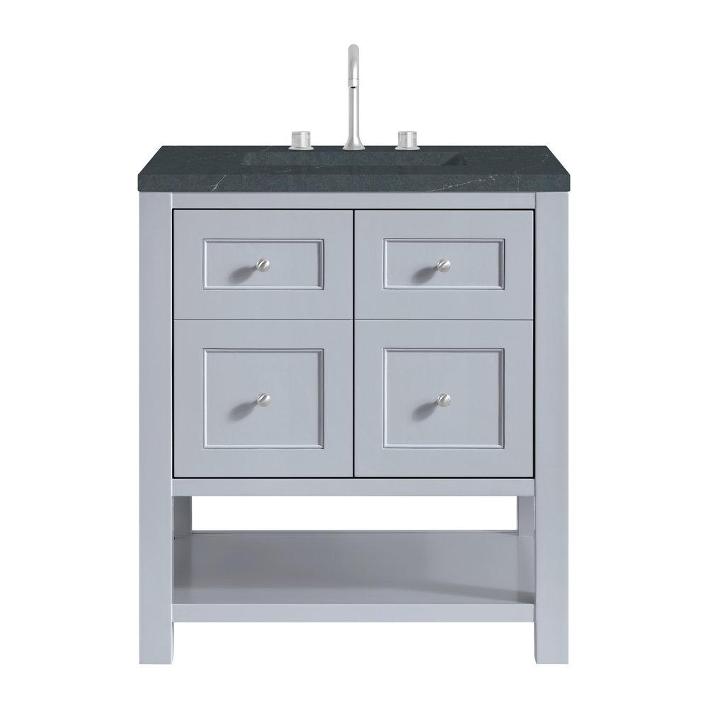 James Martin - Breckenridge 30" Single Vanity, Serenity Blue, w/ 3 CM Charcoal Soapstone Quartz Top - 330-V30-SRB-3CSP view 1