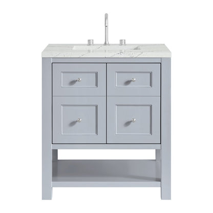 James Martin - Breckenridge 30" Single Vanity, Serenity Blue, w/ 3 CM Ethereal Noctis Quartz Top - 330-V30-SRB-3ENC view 1