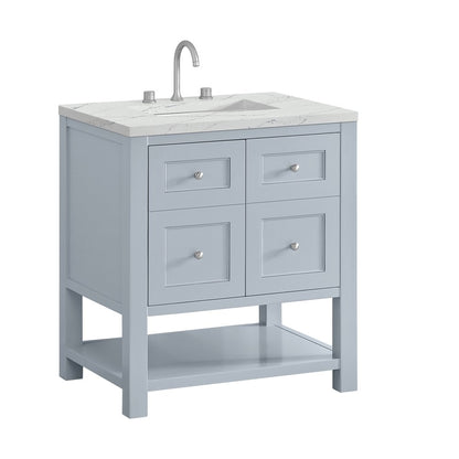 James Martin - Breckenridge 30" Single Vanity, Serenity Blue, w/ 3 CM Ethereal Noctis Quartz Top - 330-V30-SRB-3ENC view 10