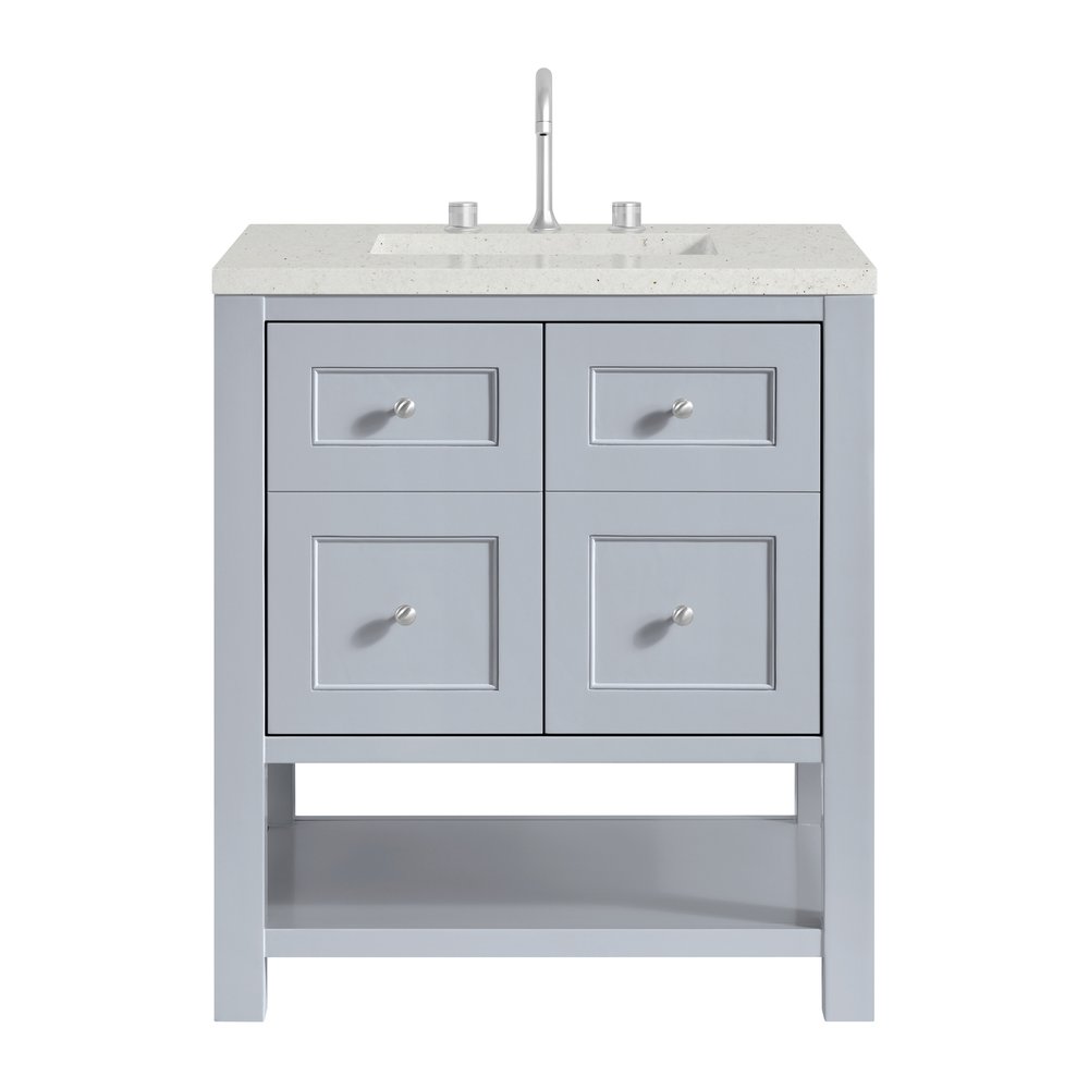 James Martin - Breckenridge 30" Single Vanity, Serenity Blue, w/ 3 CM Lime Delight Quartz Top - 330-V30-SRB-3LDL view 1