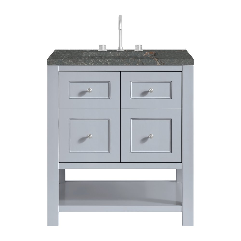 James Martin - Breckenridge 30" Single Vanity, Serenity Blue, w/ 3 CM Parisien Bleu Quartz Top - 330-V30-SRB-3PBL view 1