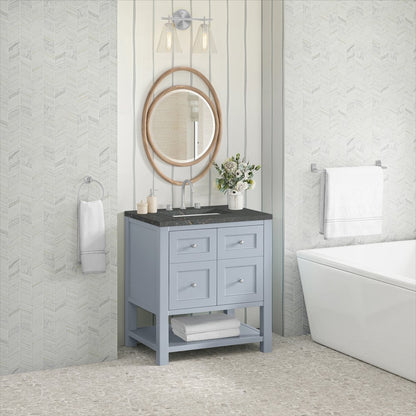 James Martin - Breckenridge 30" Single Vanity, Serenity Blue, w/ 3 CM Parisien Bleu Quartz Top - 330-V30-SRB-3PBL view 4