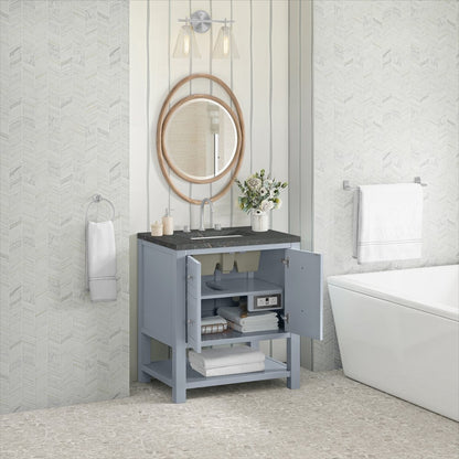 James Martin - Breckenridge 30" Single Vanity, Serenity Blue, w/ 3 CM Parisien Bleu Quartz Top - 330-V30-SRB-3PBL view 5