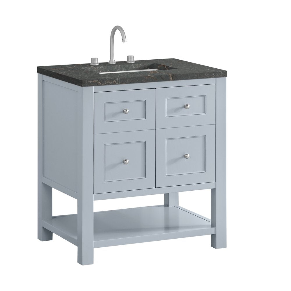 James Martin - Breckenridge 30" Single Vanity, Serenity Blue, w/ 3 CM Parisien Bleu Quartz Top - 330-V30-SRB-3PBL view 10