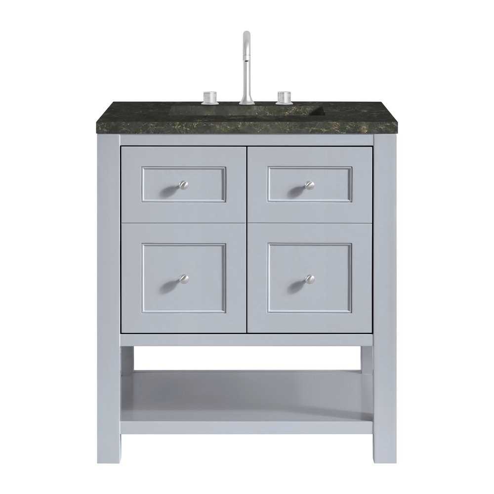 James Martin - Breckenridge 30" Single Vanity, Serenity Blue, w/ 3 CM Phantome Eclos Top - 330-V30-SRB-3PHT view 1