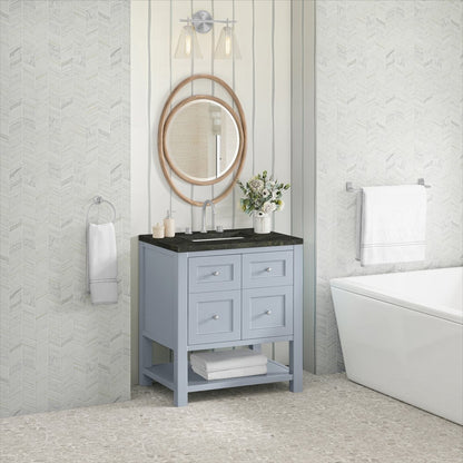 James Martin - Breckenridge 30" Single Vanity, Serenity Blue, w/ 3 CM Phantome Eclos Top - 330-V30-SRB-3PHT view 4