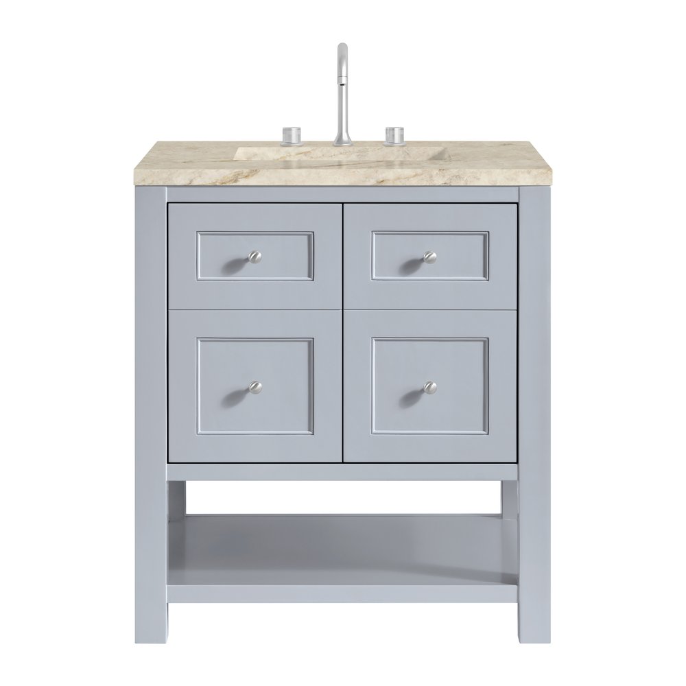 James Martin - Breckenridge 30" Single Vanity, Serenity Blue, w/ 3 CM Tajnar Eclos Top - 330-V30-SRB-3TJR view 1