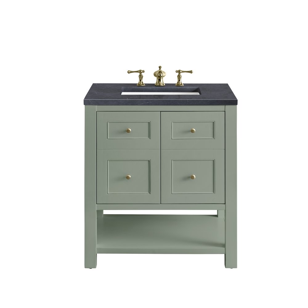 James Martin - Breckenridge 30" Single Vanity, Smokey Celadon w/ 3 CM Charcoal Soapstone Top - 330-V30-SC-3CSP view 1