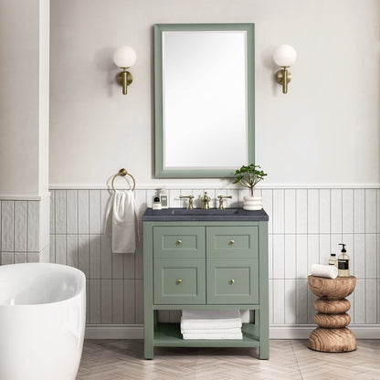 James Martin - Breckenridge 30" Single Vanity, Smokey Celadon w/ 3 CM Charcoal Soapstone Top - 330-V30-SC-3CSP view 3