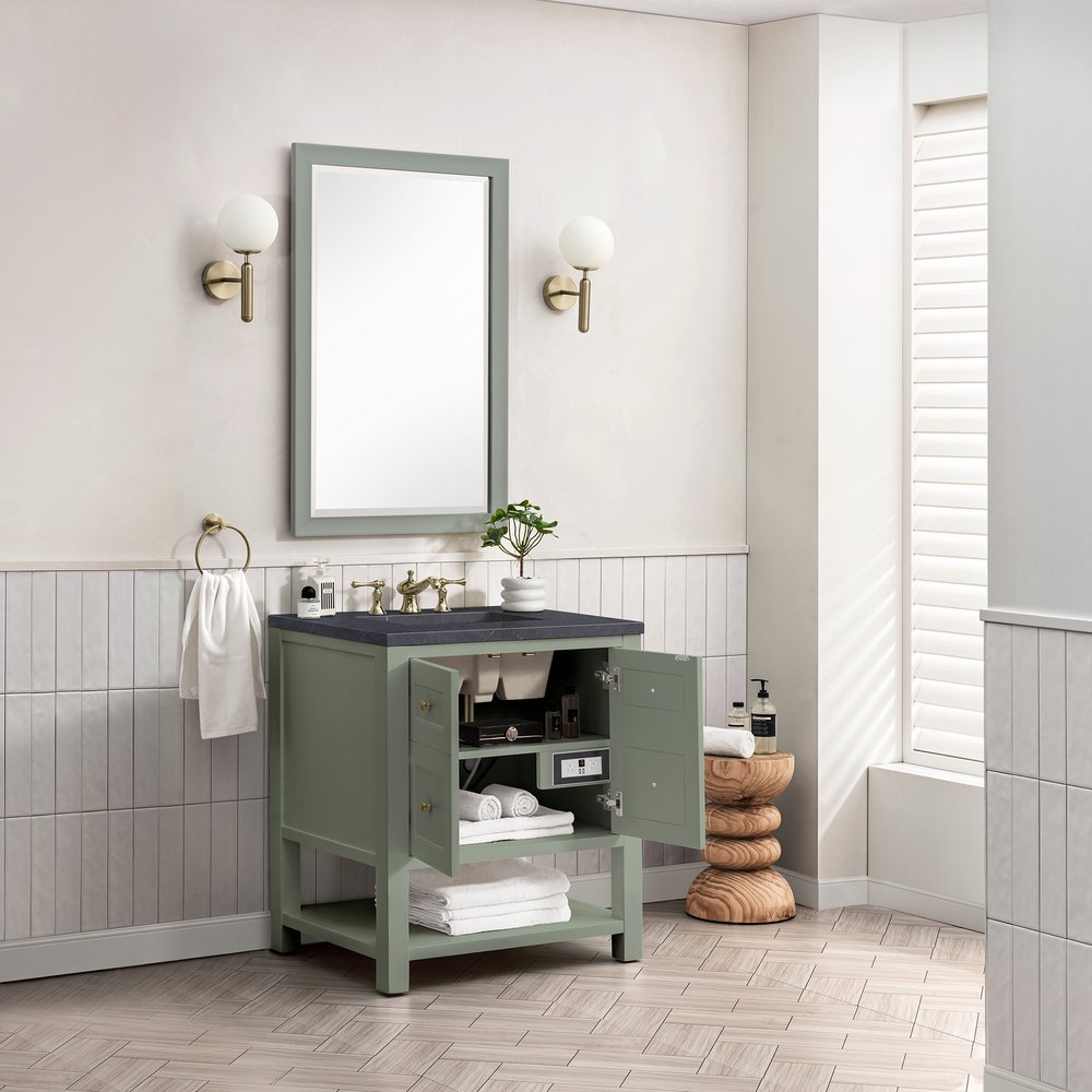 James Martin - Breckenridge 30" Single Vanity, Smokey Celadon w/ 3 CM Charcoal Soapstone Top - 330-V30-SC-3CSP view 5