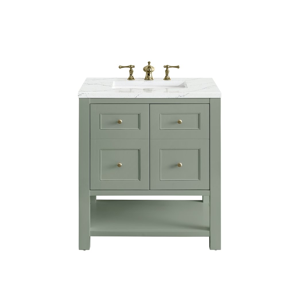 James Martin - Breckenridge 30" Single Vanity, Smokey Celadon w/ 3 CM Ethereal Noctis Top - 330-V30-SC-3ENC view 1