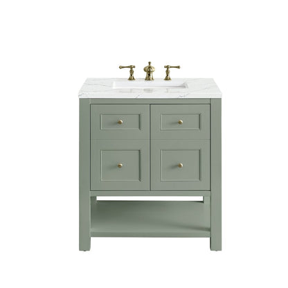 James Martin - Breckenridge 30" Single Vanity, Smokey Celadon w/ 3 CM Ethereal Noctis Top - 330-V30-SC-3ENC view 1