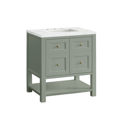 James Martin - Breckenridge 30" Single Vanity, Smokey Celadon w/ 3 CM Ethereal Noctis Top - 330-V30-SC-3ENC view 10