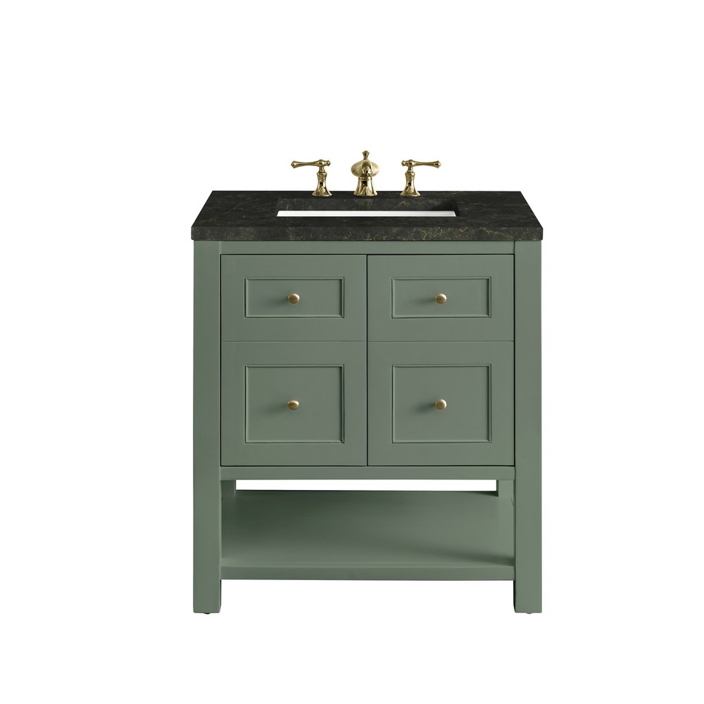 James Martin - Breckenridge 30" Single Vanity, Smokey Celadon, w/ 3 CM Phantome Eclos Top - 330-V30-SC-3PHT view 1