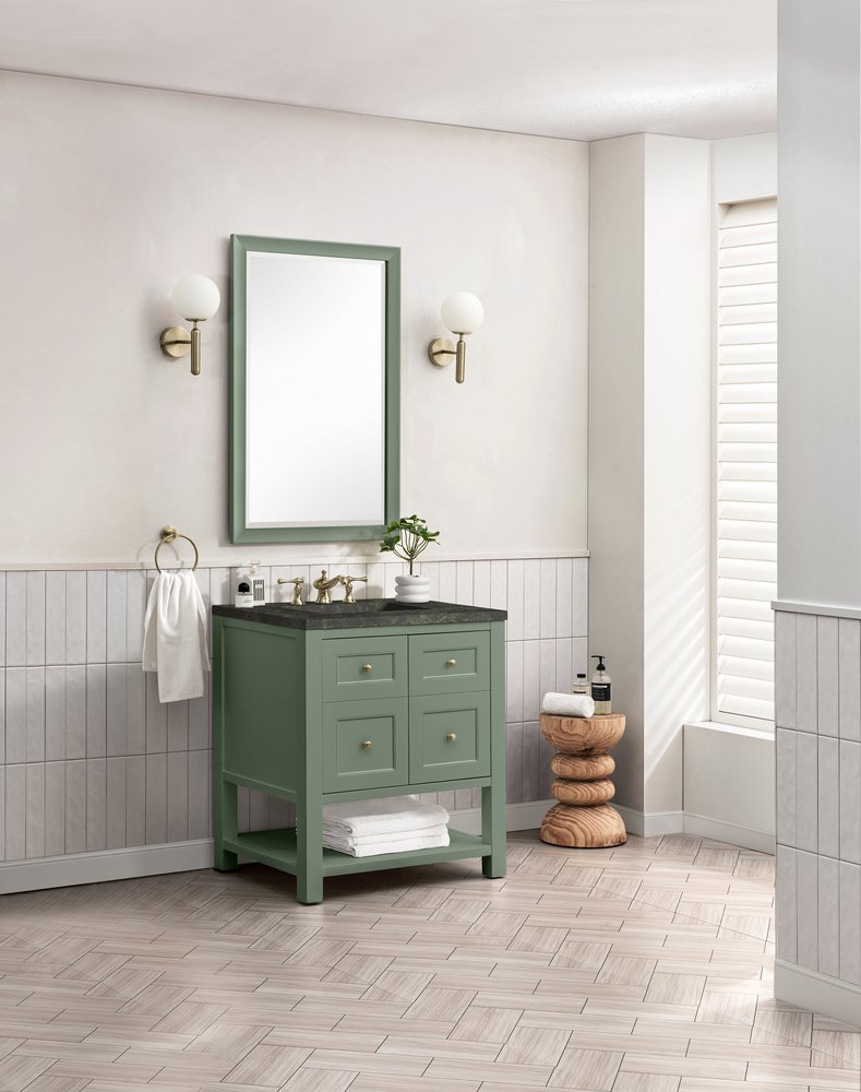 James Martin - Breckenridge 30" Single Vanity, Smokey Celadon, w/ 3 CM Phantome Eclos Top - 330-V30-SC-3PHT view 4