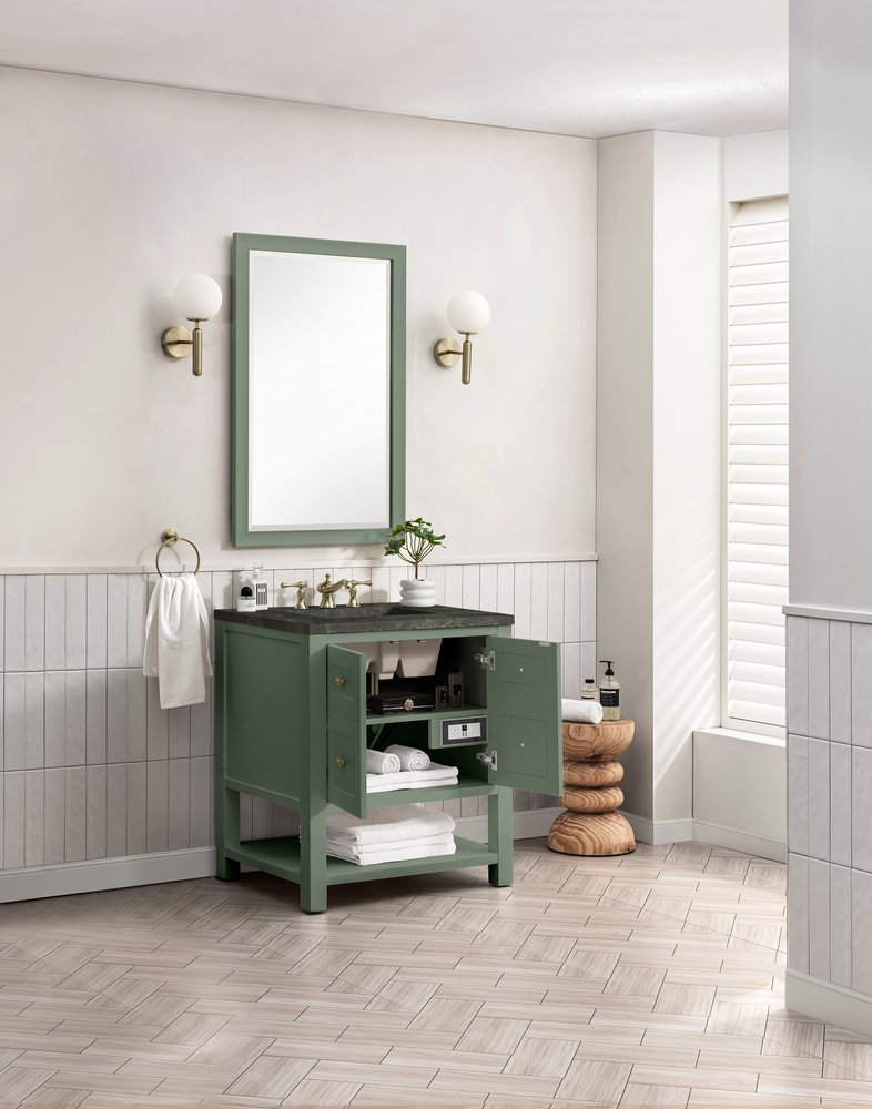 James Martin - Breckenridge 30" Single Vanity, Smokey Celadon, w/ 3 CM Phantome Eclos Top - 330-V30-SC-3PHT view 5