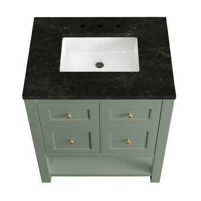 James Martin - Breckenridge 30" Single Vanity, Smokey Celadon, w/ 3 CM Phantome Eclos Top - 330-V30-SC-3PHT view 7