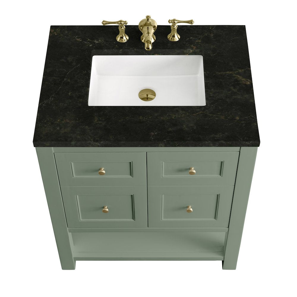 James Martin - Breckenridge 30" Single Vanity, Smokey Celadon, w/ 3 CM Phantome Eclos Top - 330-V30-SC-3PHT view 8