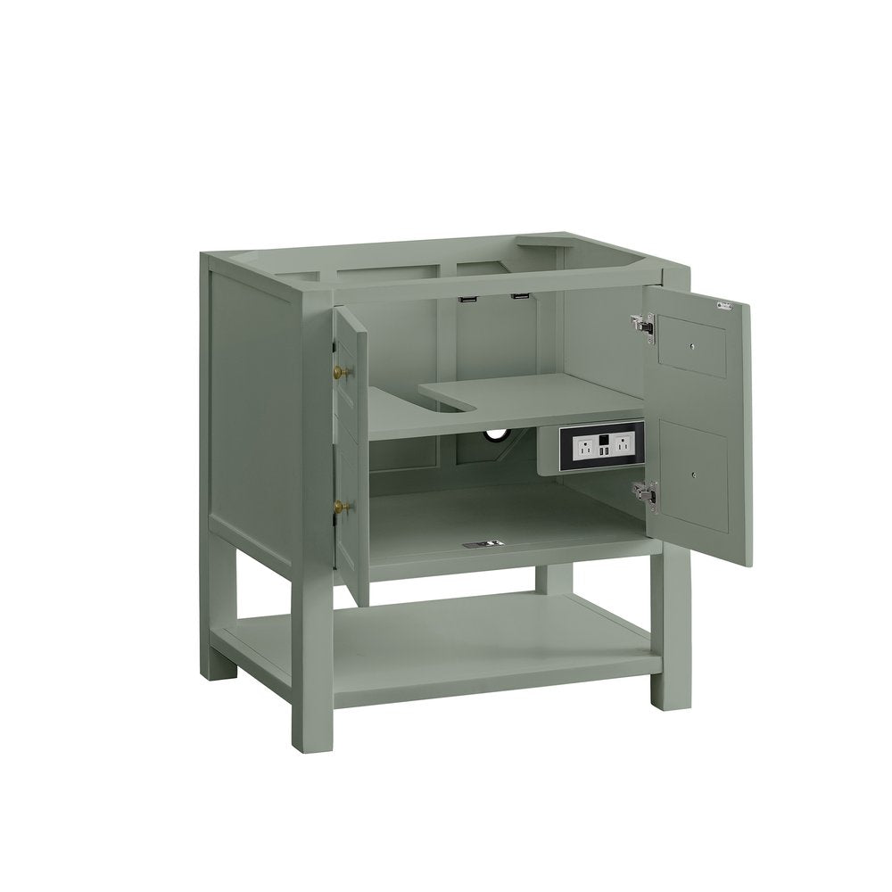 James Martin - Breckenridge 30" Single Vanity, Smokey Celadon, w/ 3 CM Phantome Eclos Top - 330-V30-SC-3PHT view 10