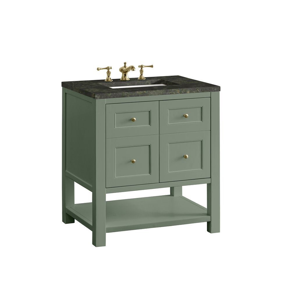 James Martin - Breckenridge 30" Single Vanity, Smokey Celadon, w/ 3 CM Phantome Eclos Top - 330-V30-SC-3PHT view 13