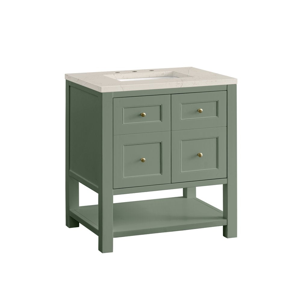 James Martin - Breckenridge 30" Single Vanity, Smokey Celadon, w/ 3 CM Siberian Silestone Top - 330-V30-SC-3SFR view 12