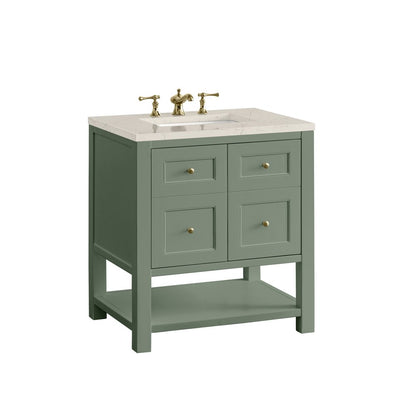 James Martin - Breckenridge 30" Single Vanity, Smokey Celadon, w/ 3 CM Siberian Silestone Top - 330-V30-SC-3SFR view 13