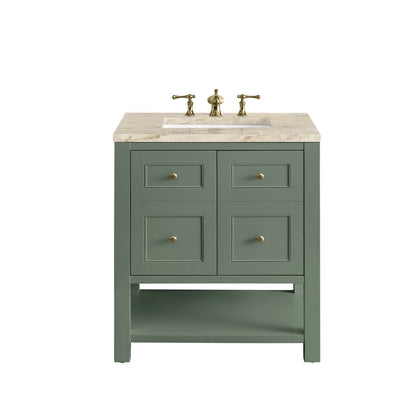 James Martin - Breckenridge 30" Single Vanity, Smokey Celadon, w/ 3 CM Tajnar Eclos Top - 330-V30-SC-3TJR view 1
