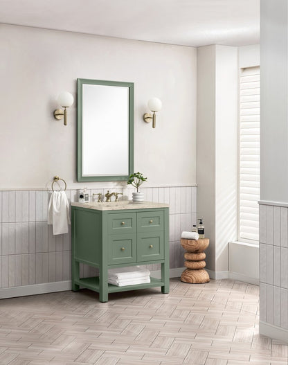 James Martin - Breckenridge 30" Single Vanity, Smokey Celadon, w/ 3 CM Tajnar Eclos Top - 330-V30-SC-3TJR view 4