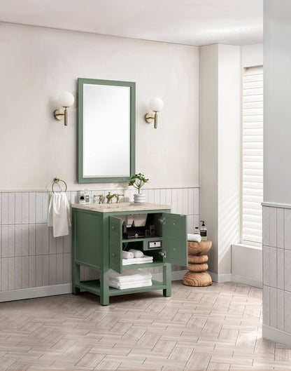 James Martin - Breckenridge 30" Single Vanity, Smokey Celadon, w/ 3 CM Tajnar Eclos Top - 330-V30-SC-3TJR view 5