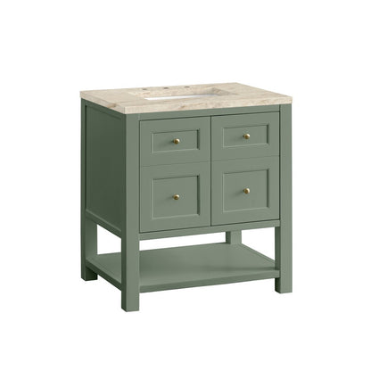 James Martin - Breckenridge 30" Single Vanity, Smokey Celadon, w/ 3 CM Tajnar Eclos Top - 330-V30-SC-3TJR view 12