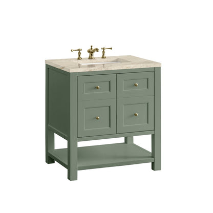 James Martin - Breckenridge 30" Single Vanity, Smokey Celadon, w/ 3 CM Tajnar Eclos Top - 330-V30-SC-3TJR view 13