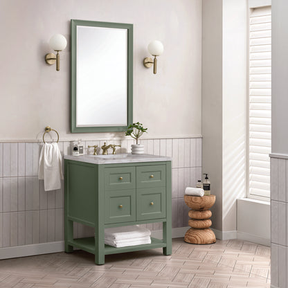 James Martin - Breckenridge 30" Single Vanity, Smokey Celadon w/ 3 CM Victorian Silver Top - 330-V30-SC-3VSL view 4