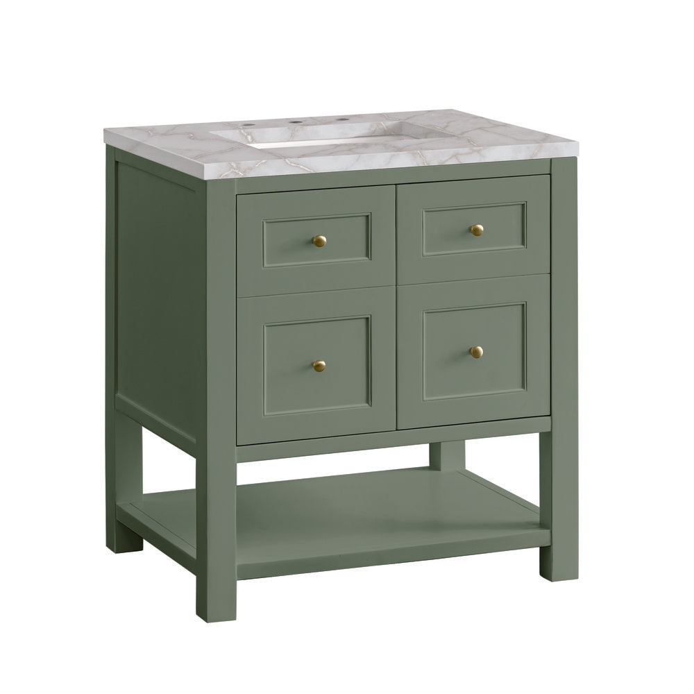 James Martin - Breckenridge 30" Single Vanity, Smokey Celadon w/ 3 CM Victorian Silver Top - 330-V30-SC-3VSL view 10