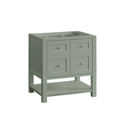James Martin - Breckenridge 30" Single Vanity, Smokey Celadon w/ 3 CM White Zeus Top - 330-V30-SC-3WZ view 3