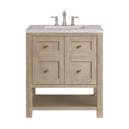 James Martin - Breckenridge 30" Single Vanity, Whitewashed Oak w/ 3 CM Eternal Jasmine Pearl Silestone Top - 330-V30-WWO-3EJP view 1