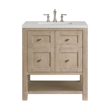 James Martin - Breckenridge 30" Single Vanity, Whitewashed Oak w/ 3 CM Lime Delight Silestone Top - 330-V30-WWO-3LDL view 1