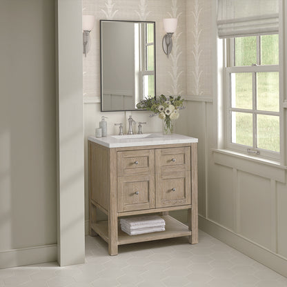 James Martin - Breckenridge 30" Single Vanity, Whitewashed Oak w/ 3 CM Lime Delight Silestone Top - 330-V30-WWO-3LDL view 4