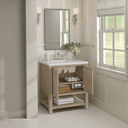 James Martin - Breckenridge 30" Single Vanity, Whitewashed Oak w/ 3 CM Lime Delight Silestone Top - 330-V30-WWO-3LDL view 5