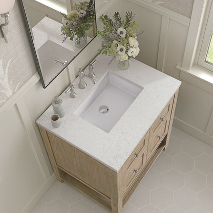 James Martin - Breckenridge 30" Single Vanity, Whitewashed Oak w/ 3 CM Lime Delight Silestone Top - 330-V30-WWO-3LDL view 7